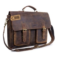 Genuine Leather Laptop Bag For Men And Women - 16-inch Mens Leather Messenger... picture