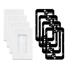 Low Voltage White Brush Wall Plate 4 Pack Mounting Bracket Set picture