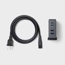 4 Port Charging Hub Vertical 2C + 2A - heyday Black Saffiano picture