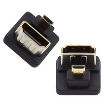 CY Micro HDMI 1.4 Male Type-D to HDMI Female Up & Down Angled Extension Adapter picture