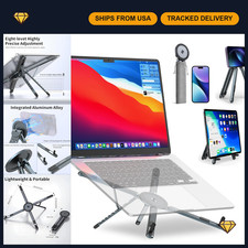 Adjustable Portable Laptop Stand for Desk - 3-in-1 Ergonomic Holder, Gray picture