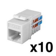 Construct Pro RJ45 Cat6 Keystone Jack (10-Pack, White) picture