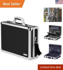 Locking Briefcase - 18 x 14.25 x 5 Inch Combination Lock Hard Laptop Case w/S... picture