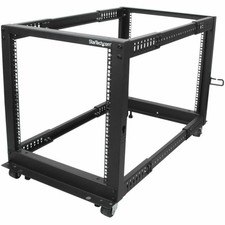 StarTech 4-Post 12U Mobile Open Frame Server Rack, 19