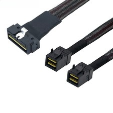 PCIe Slimline LP SFF-8654 8i to 2X SFF-8643 High Speed Server Cable picture
