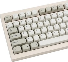 Retro Minimalist Gray PBT Keycap Set Round MA Profile Mechanical Keyboard picture