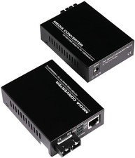 2 PCS MultiMode Dual SC Fiber Gigabit Fast Ethernet Media Converter Mini picture