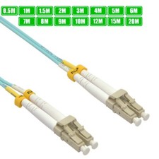 0.5m-20m LC-UPC to LC-UPC OM4 50/125 MultiMode Duplex OFNR Fiber Optic Cable Lot picture