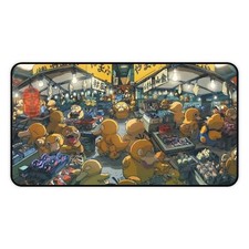 Yellow Duck Fish market desk mat, mousepad yellow duck, anime cute picture