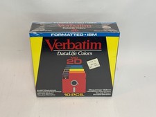 NEW VERBATIM DATADLIFE COLORS DOUBLE DENSITY 5¼” MD2-D DISKETTES 10PC picture