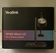 Yealink WH62 Mono UC DECT Wireless USB Headset Boom Mic w/ Base Black picture