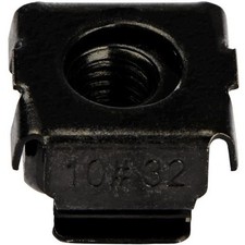 StarTech 10-32 Cage Nuts 50 pack Black CABCAGENUTS1032 TAA picture