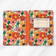 Retro Flowers Composition Book Case For iPad A16 10.2 Air 11 13 Pro 13 Mini A17 picture