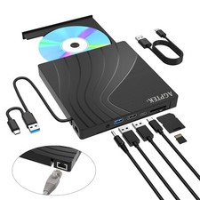 AGPTEK 7 in 1 External CD/DVD Drive Portable USB 3.0 Slim DVD Burner for Laptop picture