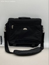 Samsonite Black Nylon Laptop Briefcase Messenger Bag Large Shoulder Strap picture