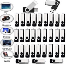 1 10 100Pack USB 2.0 Flash Drive Swivel Thumb Pen Drive U Disk Memory Sticks Lot picture