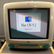 Vintage Apple iMac G3 M5521 350MHz 64MB RAM 6GB HDD Bondi Blue Computer OS 9.2 picture