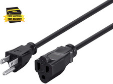 105296 1Ft 16AWG Power Extension Cord Cable, 13A (NEMA 5-15P to NEMA 5-15R),Blac picture