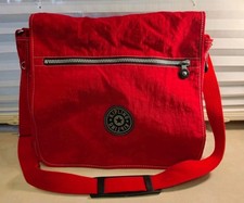 Kipling Madhouse Messenger Diaper Bag Large Red Expandable Nylon Crossbody W/Pad picture