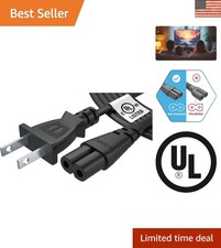 6 Feet Two-Prong AC Power Cord - Black, Compatible with Multiple Devices picture