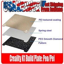 Creality K1 Build Plate PEI, PEO, PET Flexible Spring Steel 235x235mm for K1C picture