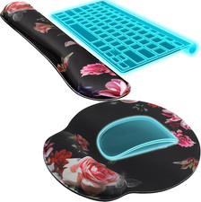Keyboard Wrist Rest & Mouse Pad with Wrist Rest, Peony Flower picture