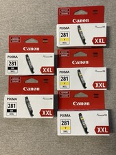 Canon CLI-281XXL Ink Cartridges Genuine OEM Black Yellow Lot of 5 picture