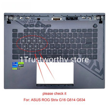 Used For ASUS ROG Strix G16 G614 G634 Palmrest US with RGB Backlit Gray 16
