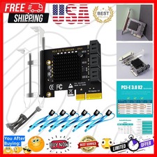 SA3026-C 6-Port PCIe X4 SATA Expansion Card with SATA and Power Cables, Compa... picture