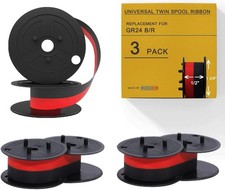 3 Pack Replacement for Porelon 11216 Twin Spool Calculator Ribbon - Universal Gr picture