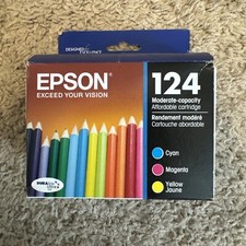 Epson Genuine 124 Cyan Magenta Yellow  Ink Cartridges 3 PK Expired 12/2022 picture