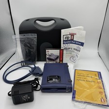 iomega Zip 100 Parallel Port Drive Blue With Storage / Carry Case & Cords picture