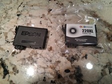 Lot of 2 220XL Black Ink Cartridges for Epson - 1 Genuine OEM + 1 GPC New picture