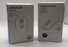 CIMETECH TM-004-GR WHITE/TM-002 BLACK WIRELESS OPTICAL MOUSE LOT OF 2 picture