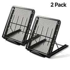2PCS Foldable Aluminum Laptop Stand Adjustable Cooling Holder for MacBook 10-14
