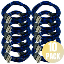 10 Pack Lot 6Ft USB Cable Braided For Apple iPhone XR 8 11 12 13 14 iPad Charger picture