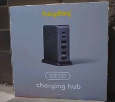 6-Port Charging Hub Vertical 2C + 4A - heyday™ Black Saffiano: USB Tower Charger picture