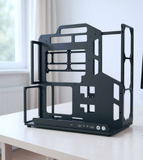 SOCOOLAR  Black Open Air ATX PC Case with 360 Radiator Bracket PCIe 4.0 Riser picture