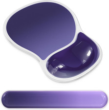 Ergonomic Mouse Pad and Keyboard Wrist Rest Set, Gel Mousepad, Purple picture