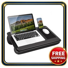Lap Desk 21.1x14.1 inches with Mouse Pad and Phone Slot Black Carbon picture