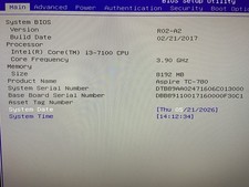 Acer Aspire TC-780 Motherboard DB.B8911.001$01 i3-7100 8GB DDR 4 Ram Tested picture