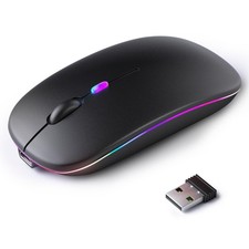 KANMABPC Wireless Bluetooth Mouse – Rechargeable, Silent, Dual Mode Black picture