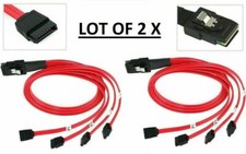 2 X Mini 10Gbps SAS SFF-8086 26Pin to 4 SATA 7Pin HDD Splitter R79575-6004 picture