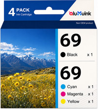 4 Packs 69 Ink Cartridge Replacement for CX7000F CX7400 CX9475Fax N10 N11 picture