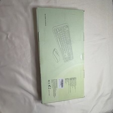 Fopett White Keyboard and Mouse Bundle, Retro Style, QWERTY, English picture