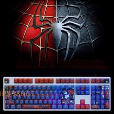 Marvel Spider-Man 108 PBT Translucent Keycaps Blue For OEM Mechanical Keyboard picture