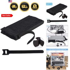 60 PCS 6 Inches Reusable Cable Ties, Adjustable Cord Straps Wire Organizer Co... picture