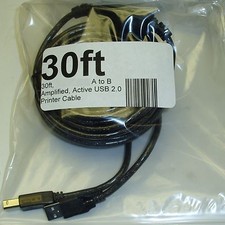 30ft Active/Amplified USB 2.0 A~B Printer/Device extra long Cable/Cord/Wire{AB picture