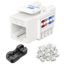 Cable Matters [UL Listed] 25-Pack 10Gbps Cat6 Keystone Jacks, 25 Pack, White picture