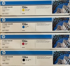 New Genuine HP 126A OEM LaserJet Complete 4 Toner Set Cyan Magenta Yellow  Black picture